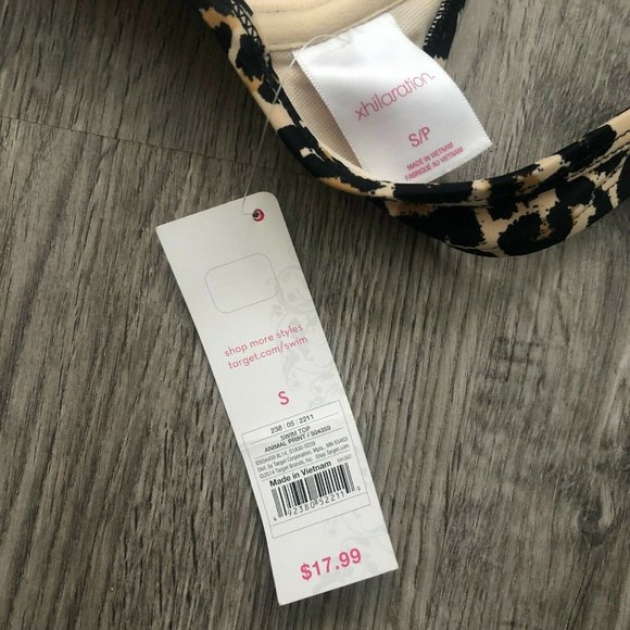 NWT Xhilaration Animal Leopard Print Padded Underwire Bikini Swim Top Size Small - Picture 3 of 3